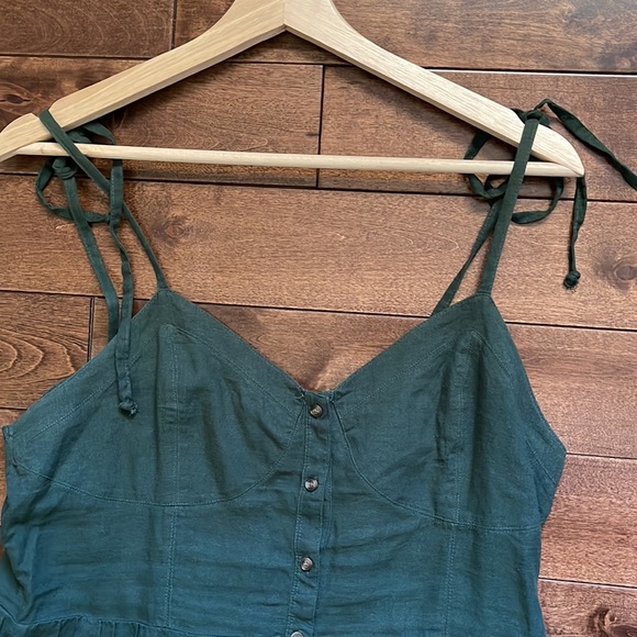 Aerie Evergreen Button Down Summer Dress - Picture 2 of 5